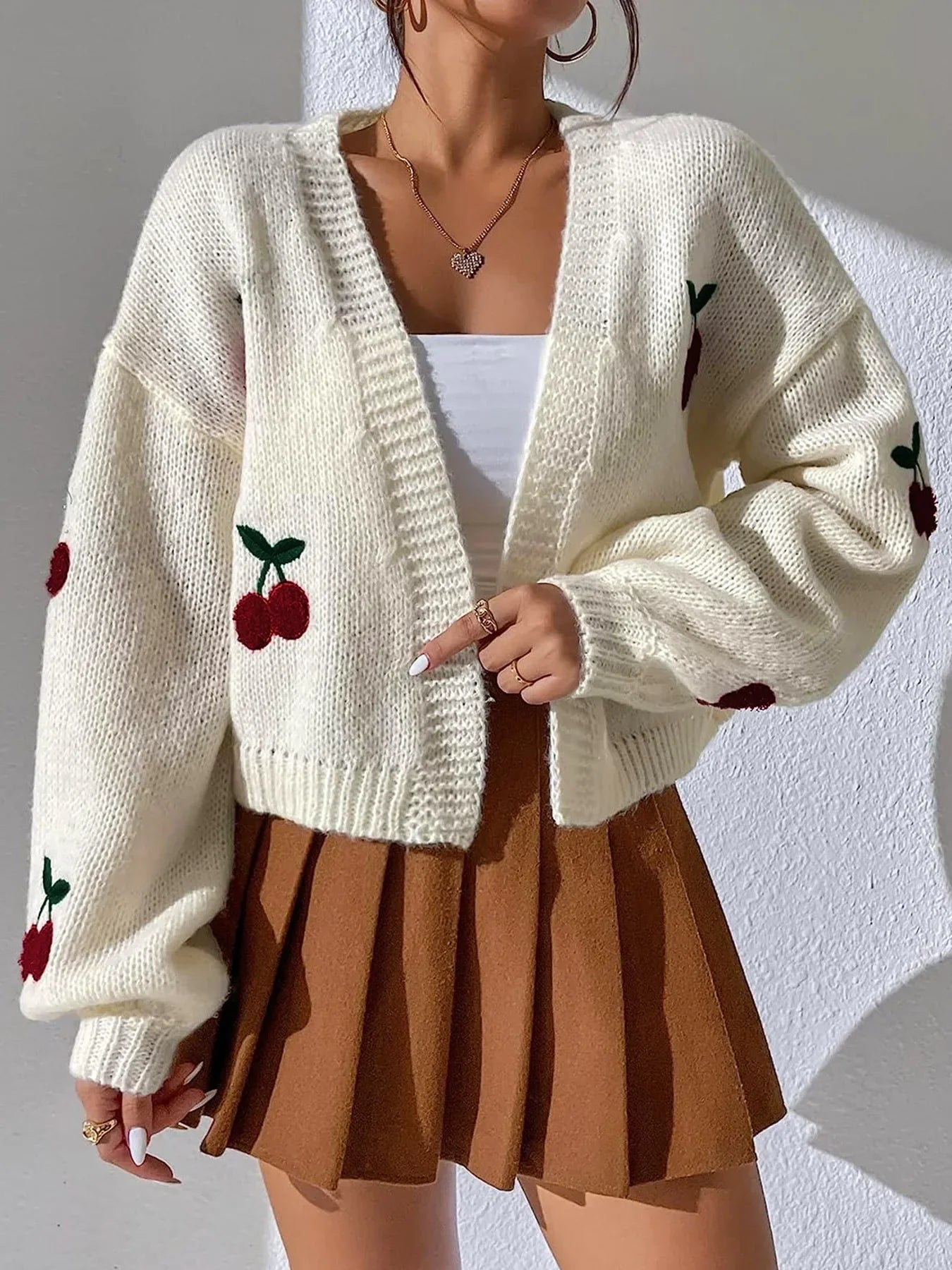 Edith® | Dawson embroidered long sleeve sweater