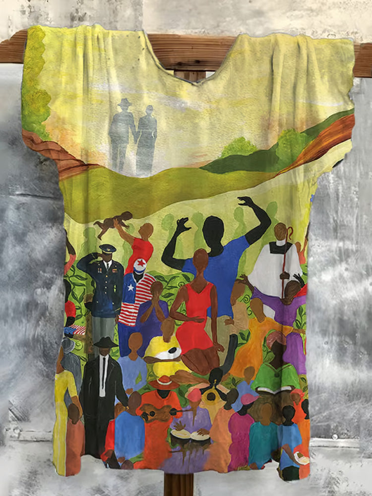 Comstylish Women's Juneteenth Cheer Independence And Freedom Printed Short-sleeved T-shirt