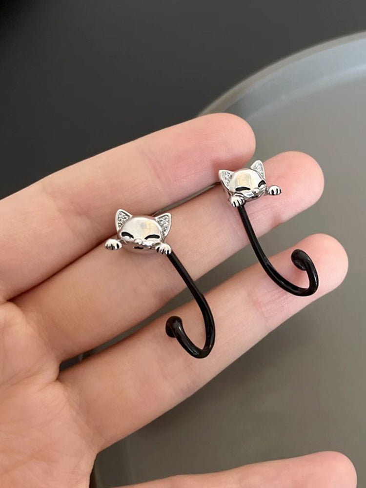 Vintage Cute Cat Design Earrings elevenforest