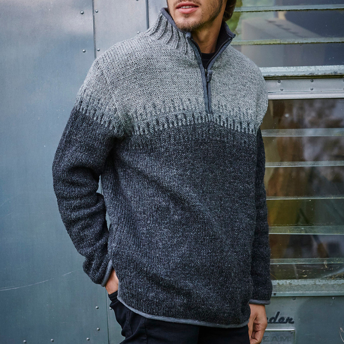 Vintage Warmth Heidelberg Knit Jacquard Icelandic Half Zip Collar Sweater(Unisex ) elevenforest