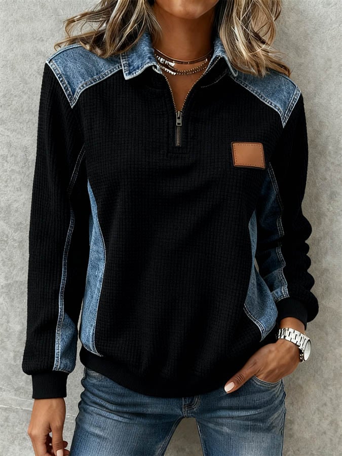 Women's Casual Loose-Fit Waffle Top