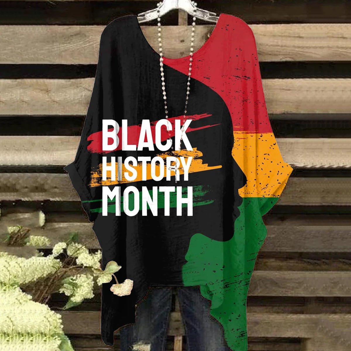 Vintage Black History Mouth Reggae Color Irregular Shirt elevenforest
