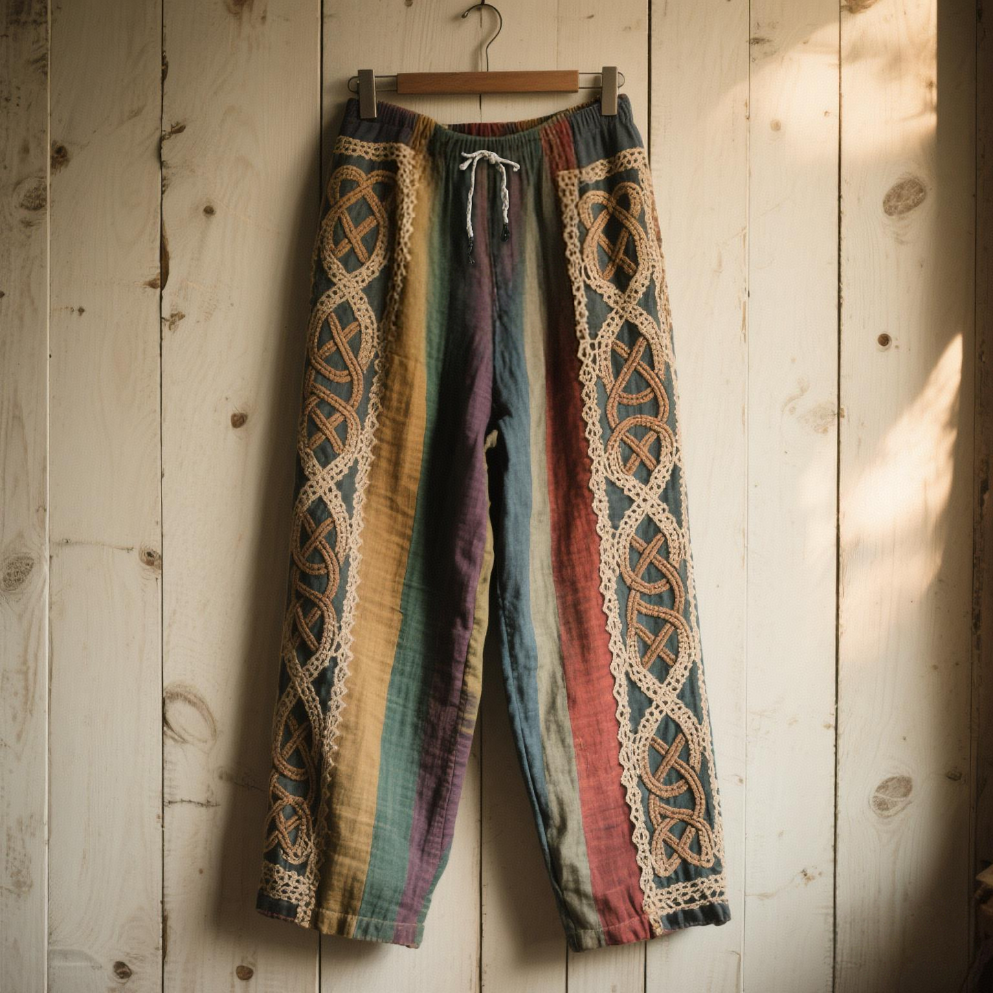 Women's Rainbow Celtic Knot Lace Art Comfort Casual Pants elevenforest