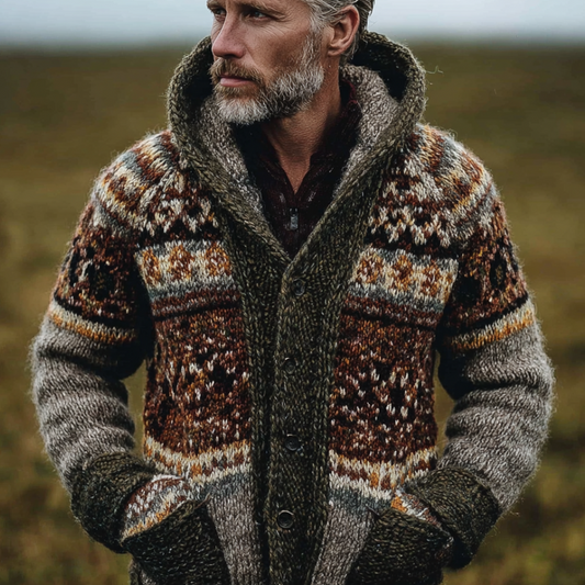 Men's Winter Retro Warm Knitted Sweater Coat artswardrobe