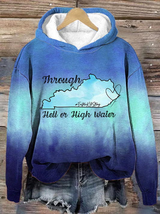 Comstylish Women's Kentucky Stong Kentucky Flooding 2025 Print Hoodie