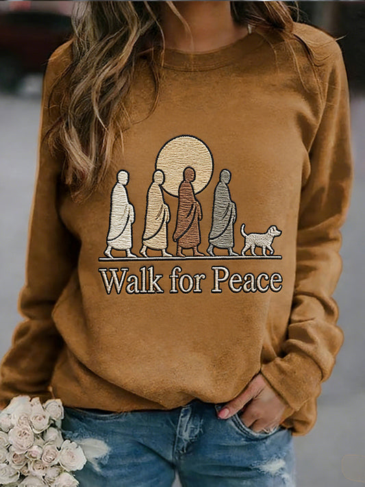 Comstylish Women's Walk For Peace Art Print Sweatshirt