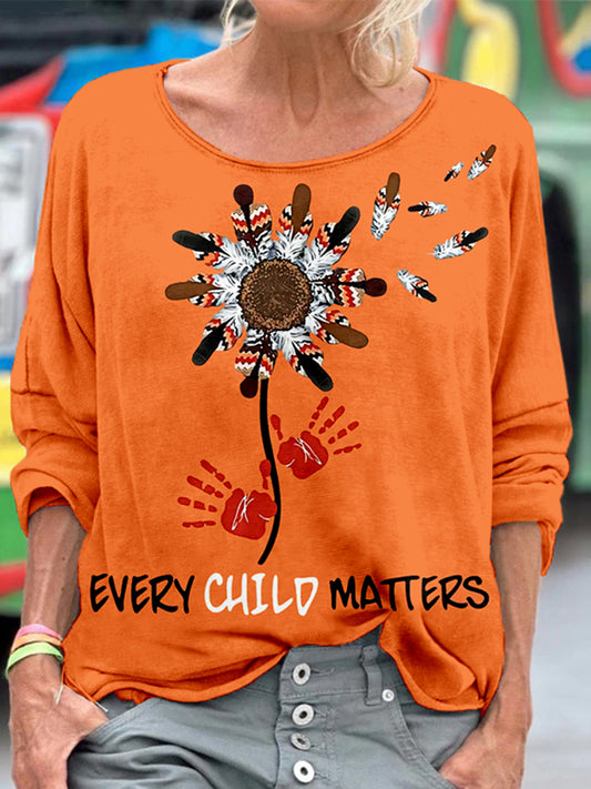 Comstylish Every Child Matters Indigenous Pattern Vintage Cozy T Shirt