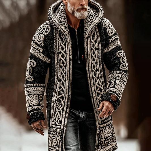 Men's Viking Celtic Knot Button Down Cozy Cardigan Sweater artswardrobe