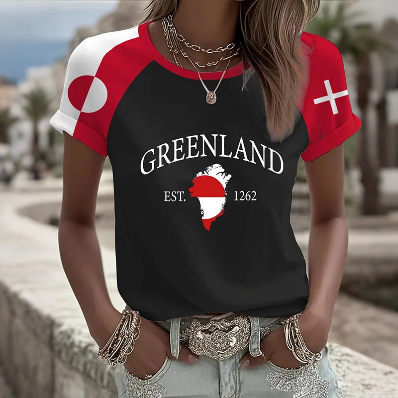 Comstylish Women's Greenland Contrasting Colors T-shirt