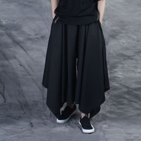 Men's Vintage Diablo Irregular Hem Pocket Casual Pants elevenforest