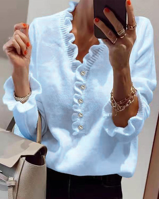 Alessandra® | Elegant ruffle sweater