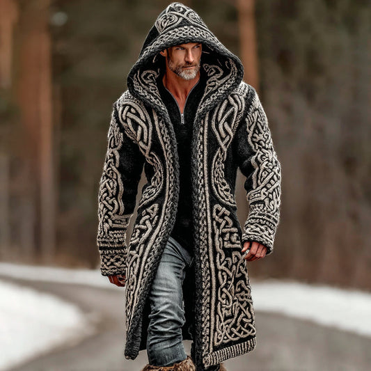 Men's Viking Celtic Knot Button Down Cozy Cardigan Sweater artswardrobe