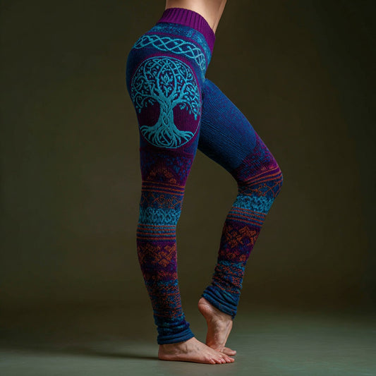 Women's Viking Celtic Knot Tree Of Life Leggings elevenforest