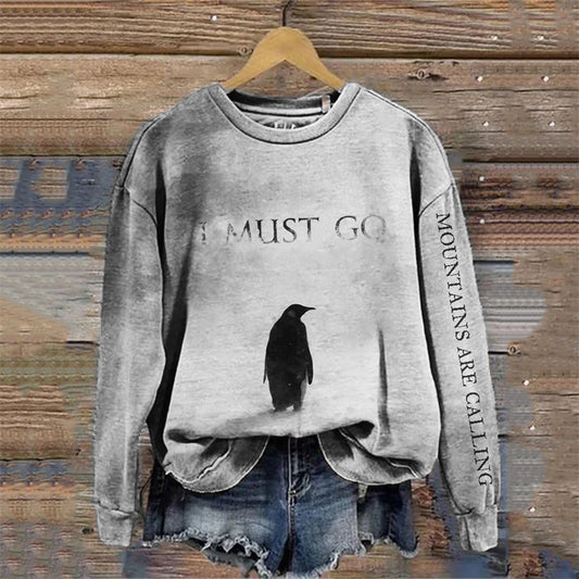 Comstylish Nihilism Penguin Mountains Are Calling Sweatshirt