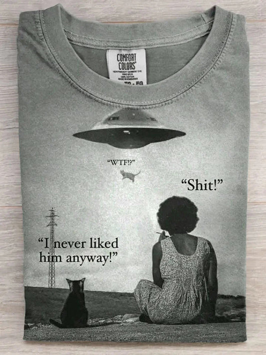 Comstylish Funny Cat Art Casaul Short Sleeve T-shirt
