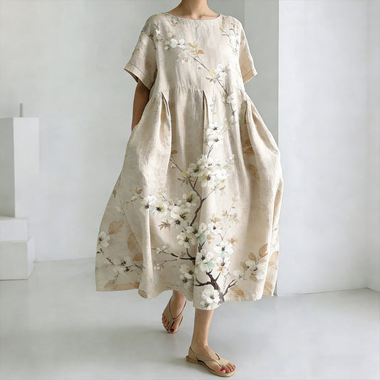 Comstylish Women's Japanese-style Floral Print Casual Dress