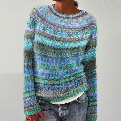 Vintage Fairman Island Knit Jacquard Crew Neck Sweater elevenforest