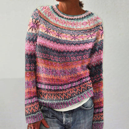 Vintage Fairman Island Knit Jacquard Crew Neck Sweater elevenforest