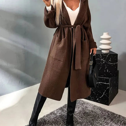 Jasmine® | Long sweater cardigan with belt