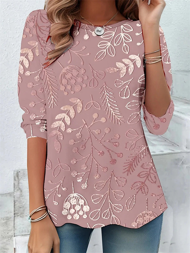 Comstylish Women's Forest Floral Print Blouse