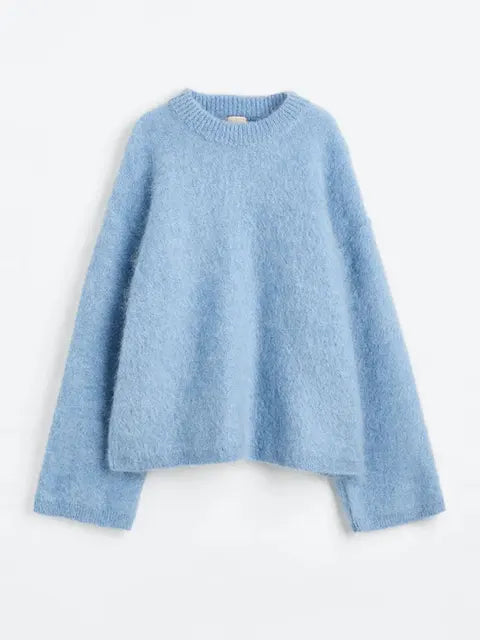 Lana® | Casual, loose sweater with a simple round collar