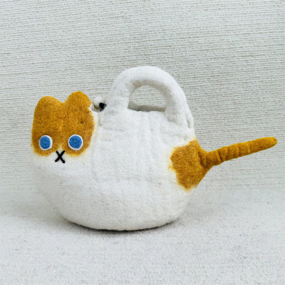 Lovely Cat Inspired Handmade Felt Handbag elevenforest