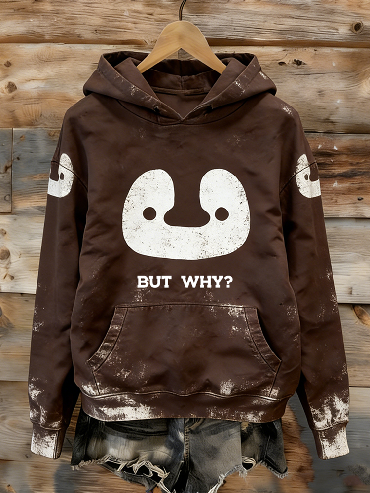 Comstylish Nihilist Penguin But Why Slogan Hoodie