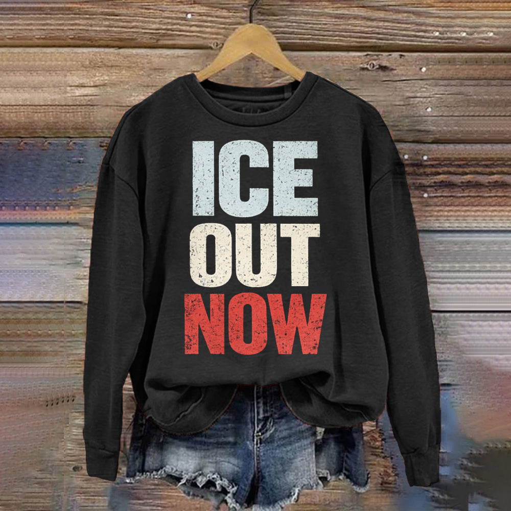 Comstylish Ice Out Now Washed Crew Neck Sweatshirt