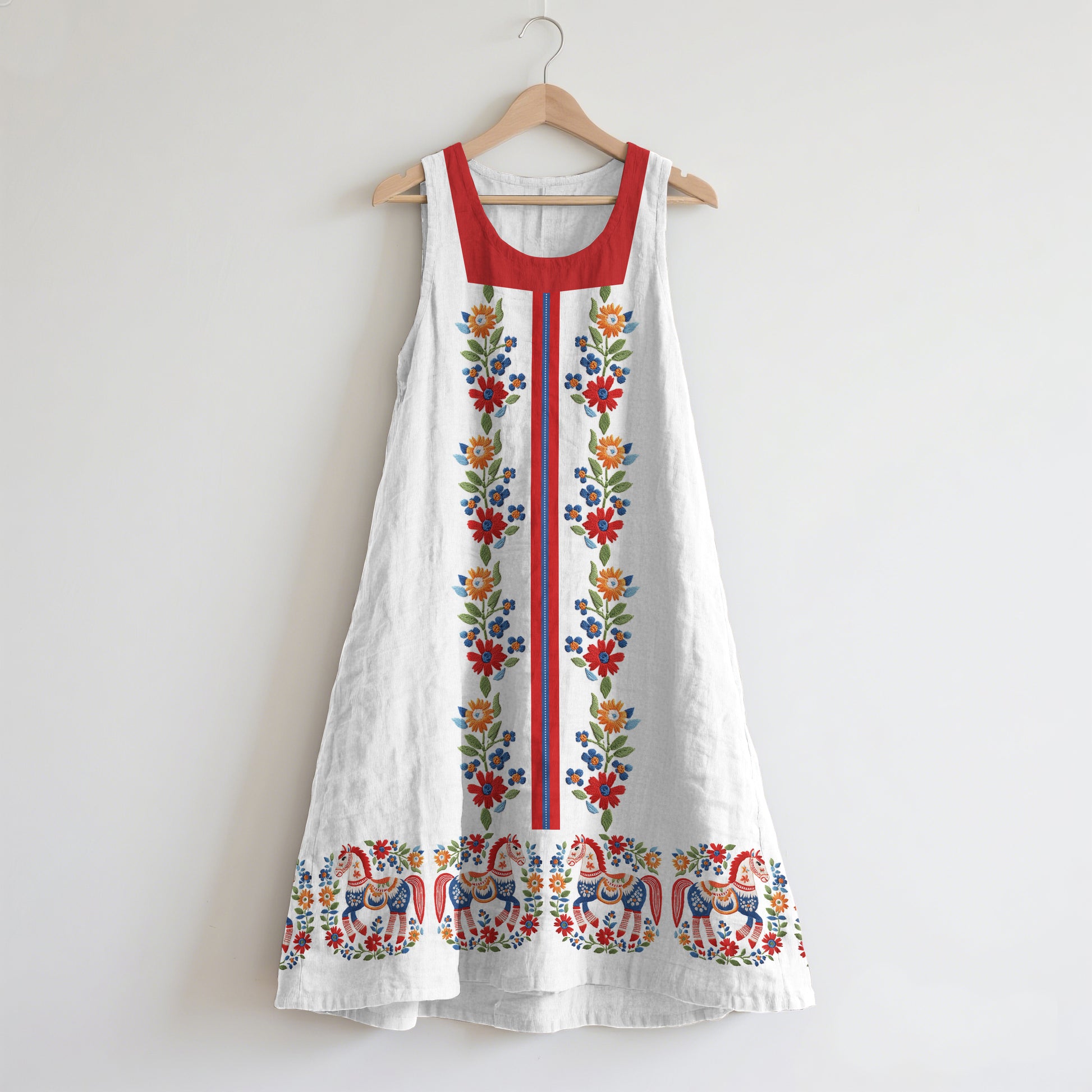 Vintage Swedish Art Linen Tank Dress elevenforest