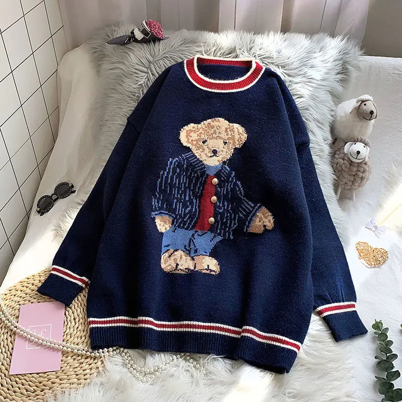 Annelies® | Women's knitted sweater with lily embroidery