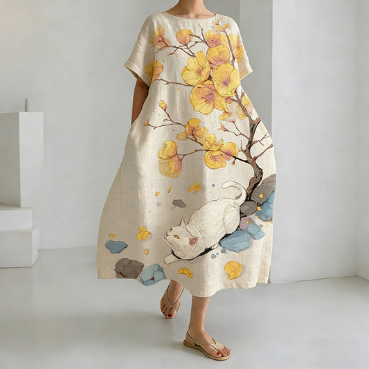 Comstylish Women's Japanese-style Fun Cat Casual Dress