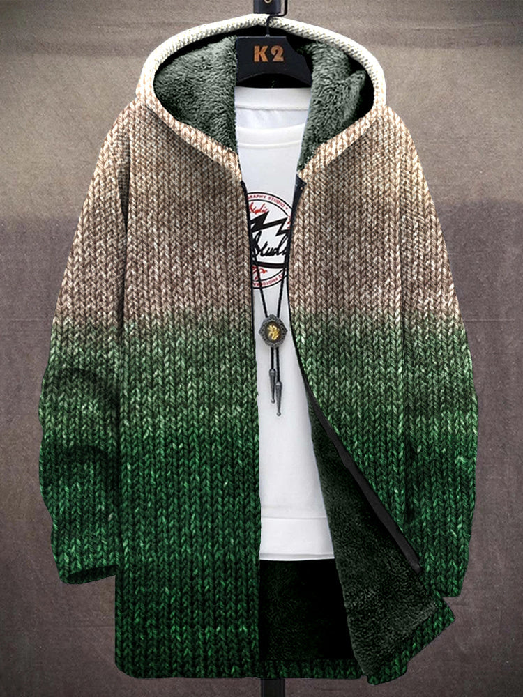 Men's Retro Old Fashioned Gradient Cozy Hooded Coat artswardrobe