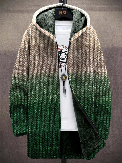 Men's Retro Old Fashioned Gradient Cozy Hooded Coat artswardrobe