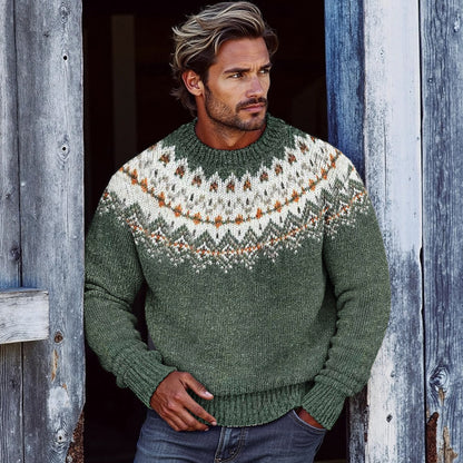 Men's Vintage Fairman Island Jacquard Sweater artswardrobe