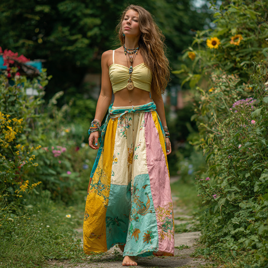 Women's Bohemian Patchwork Casual Pants elevenforest