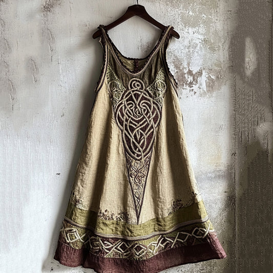 Vintage Viking Gradient Linen Tank Dress elevenforest