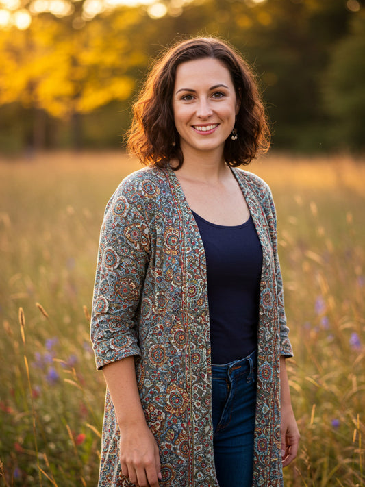 Women's Vintage Bohemian Print Cardigan elevenforest