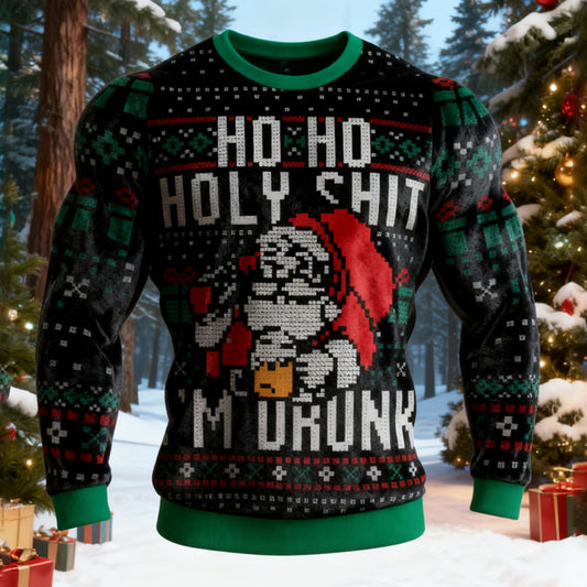 Santa Claus Christmas Ugly Flannel Sweatshirt elevenforest
