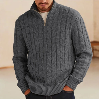 Vintage Knit Warm Jacquard Iceland Half Zip Neck Sweater artswardrobe