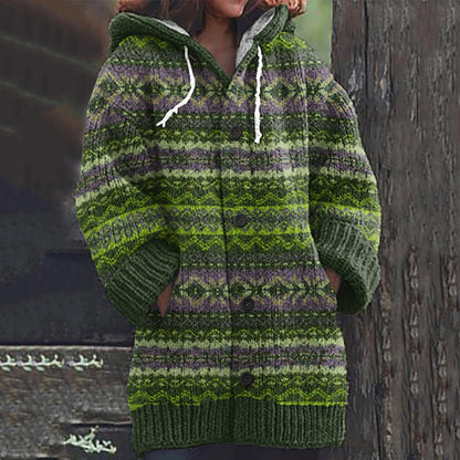 Vintage Icelandic Knit Jacquard Warmth Print Women's Sweater elevenforest