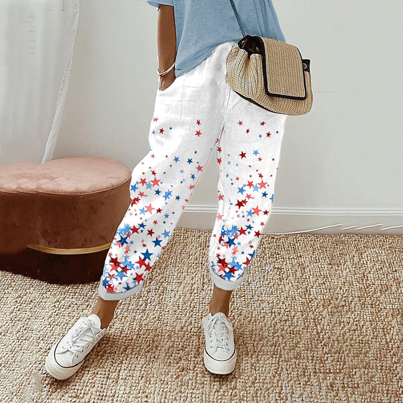 Women's Vintage Flag Casual Pants elevenforest