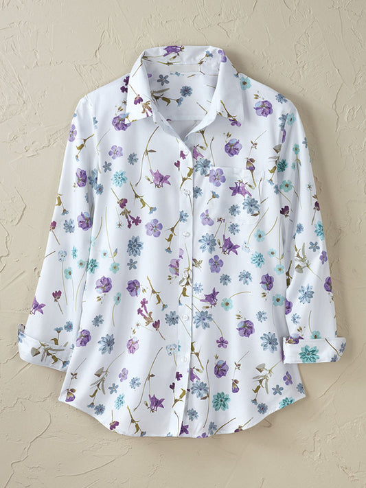 Women's Casual Floral Print Cotton T-shirt elevenforest