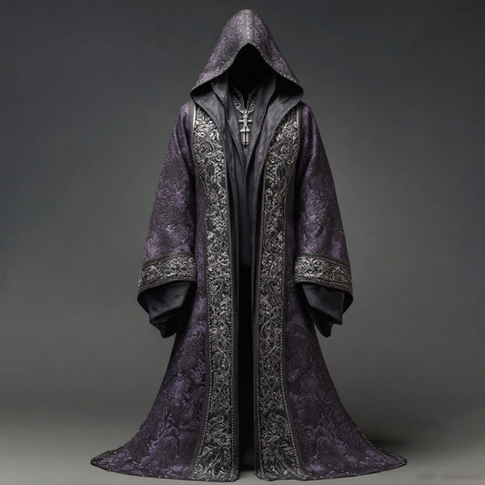 Men's Viking-themed Skull Embroidered Cape