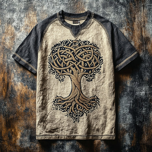 Men's Viking Life Of Tree Knot Vintage Style T-shirt elevenforest