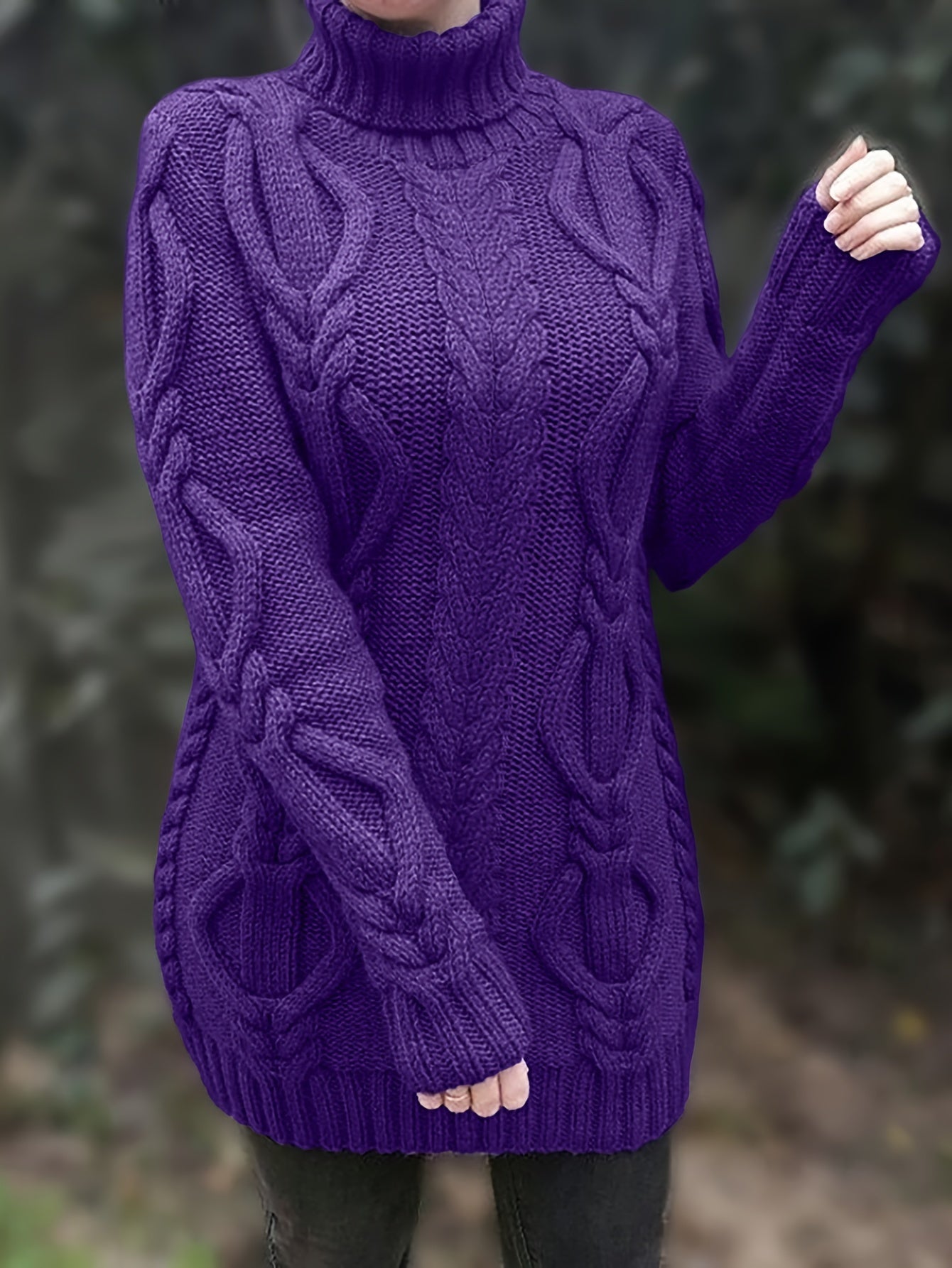 Laura® | Women's long wool turtleneck sweater for winter