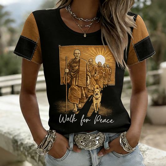 Comstylish Women's Walk For Peace Art Print T-shirt