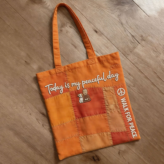 Comstylish Walk For Peace In Patchwork Art Ecofriendly Tote Bag