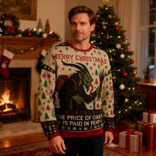 The Price Of Cheer Is Paid In Fear Christmas Ugly Sweatshirt elevenforest