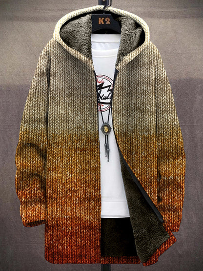 Men's Retro Old Fashioned Gradient Cozy Hooded Coat artswardrobe