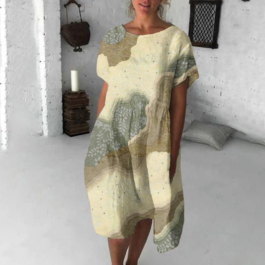 Japanese Flowers Art Flowy Midi Dress elevenforest